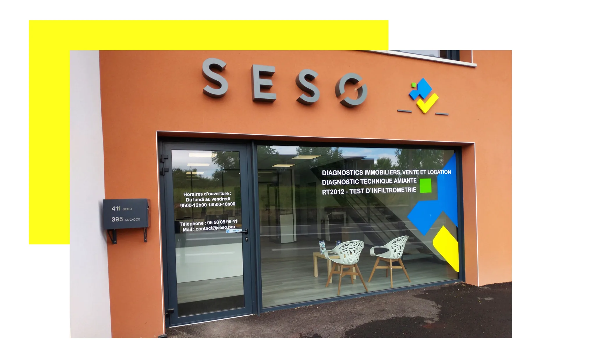 Enseigne et vitrine seso réalisé par agence graphics